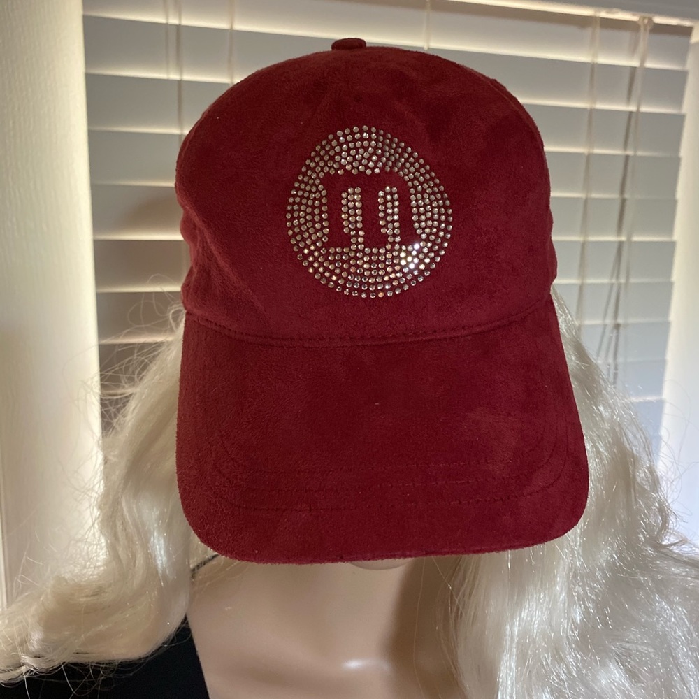 M&M M&M’s World Sequins Maroon Baseball Cap VGC